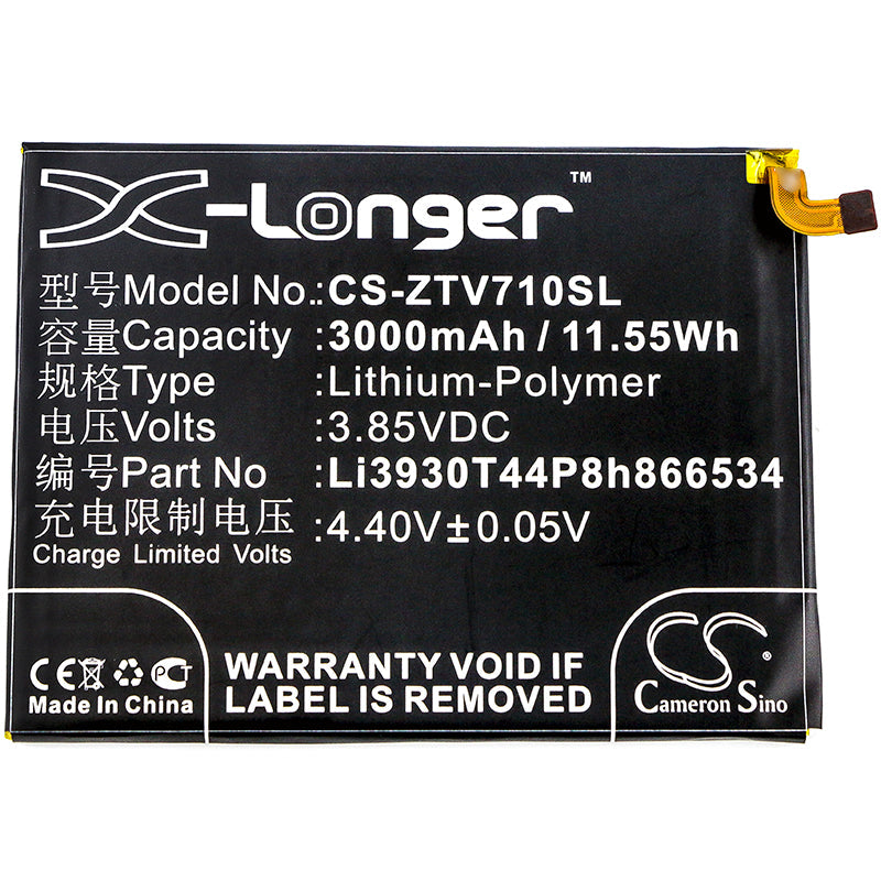 Replacement Battery for ZTE Blade V7 Max – Mobile, SmartPhone – 3000mAh / 11.55Wh / 3.85V