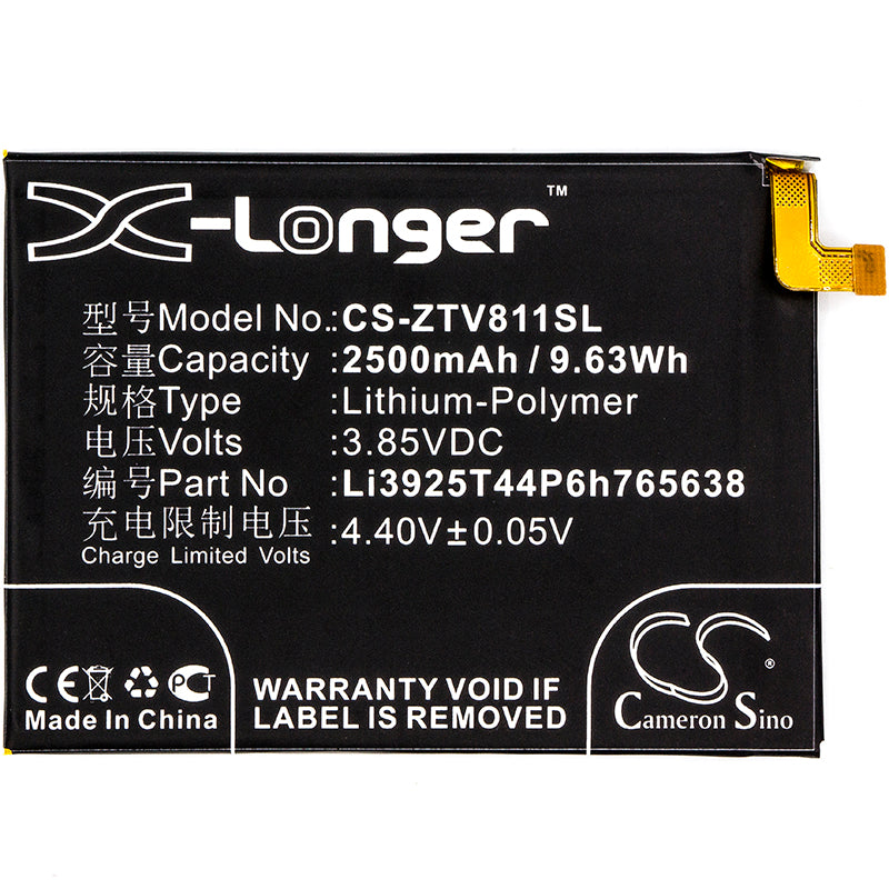 Replacement Battery for ZTE Blade V8 Lite – Mobile, SmartPhone – 2500mAh / 9.63Wh / 3.85V