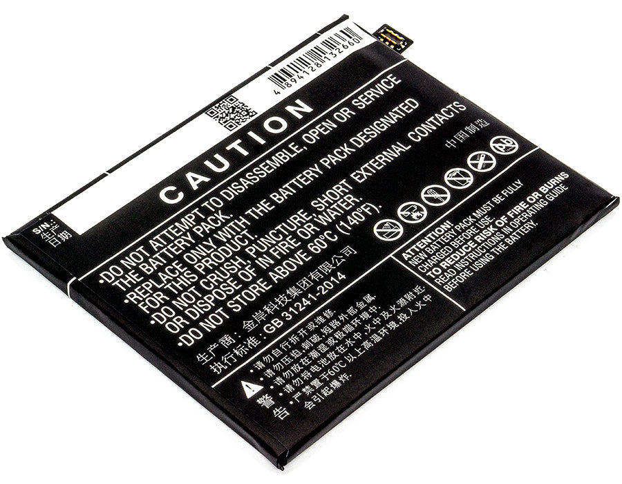 Replacement Battery for ZTE Nubia M2 – Mobile, SmartPhone – 3600mAh / 13.86Wh / 3.85V