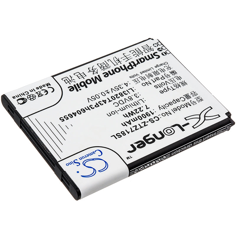 Replacement Battery for ZTE Jasper – Mobile, SmartPhone – 1900mAh / 7.22Wh / 3.8V