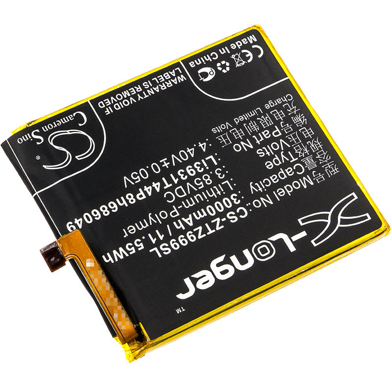 Replacement Battery for ZTE Axon M – Mobile, SmartPhone – 3000mAh / 11.55Wh / 3.85V