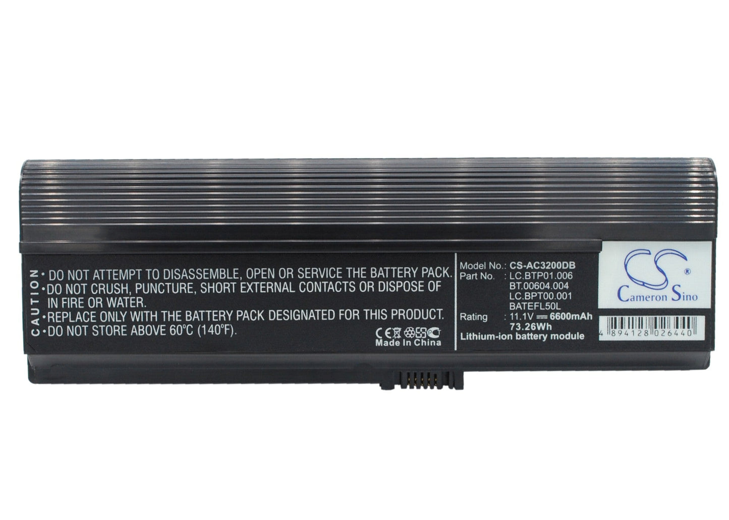 Replacement Battery for Acer  Acer TravelMate 3000 – Notebook, Laptop – 6600mAh / 11.1V