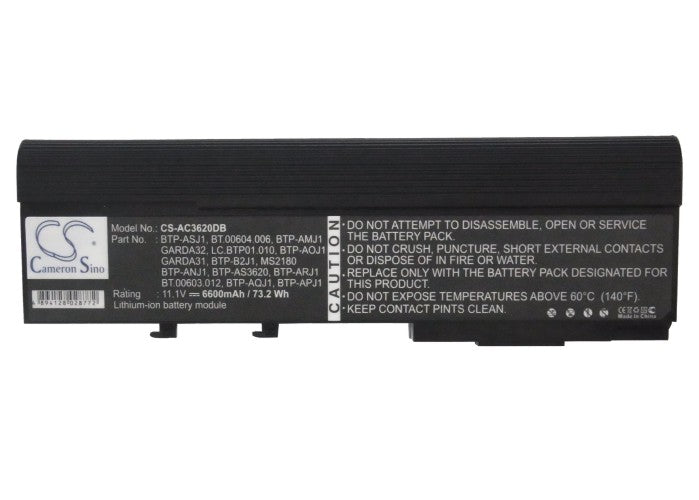Replacement Battery for Acer  Aspire 2420 – Notebook, Laptop – 6600mAh/73.26Wh / 11.1V