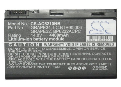 Replacement Battery for Acer  Extensa 5120 – Notebook, Laptop – 4400mAh / 14.8V