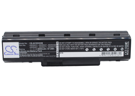 Replacement Battery for Gateway  NV52 – Notebook, Laptop – 8800mAh / 11.1V