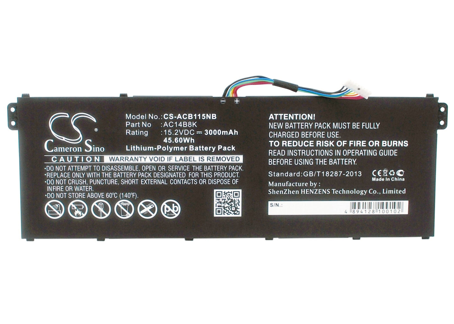 Replacement Battery for Packard Bell  EasyNote LG71-BM – Notebook, Laptop – 3000mAh / 45.60Wh / 15.2V