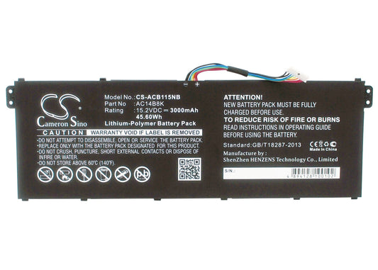 Replacement Battery for Gateway  NE511 – Notebook, Laptop – 3000mAh / 45.60Wh / 15.2V