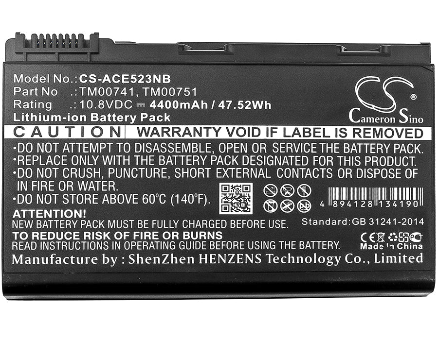 Replacement Battery for Acer  Extensa 5120 – Notebook, Laptop – 4400mAh / 47.52Wh / 10.8V