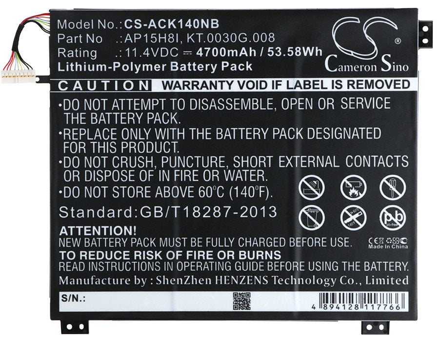 Replacement Battery for Acer  AO1-431-C139 – Notebook, Laptop – 4700mAh / 53.58Wh / 11.4V