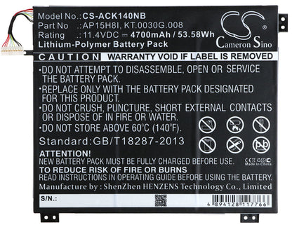 Replacement Battery for Acer  AO1-431-C139 – Notebook, Laptop – 4700mAh / 53.58Wh / 11.4V