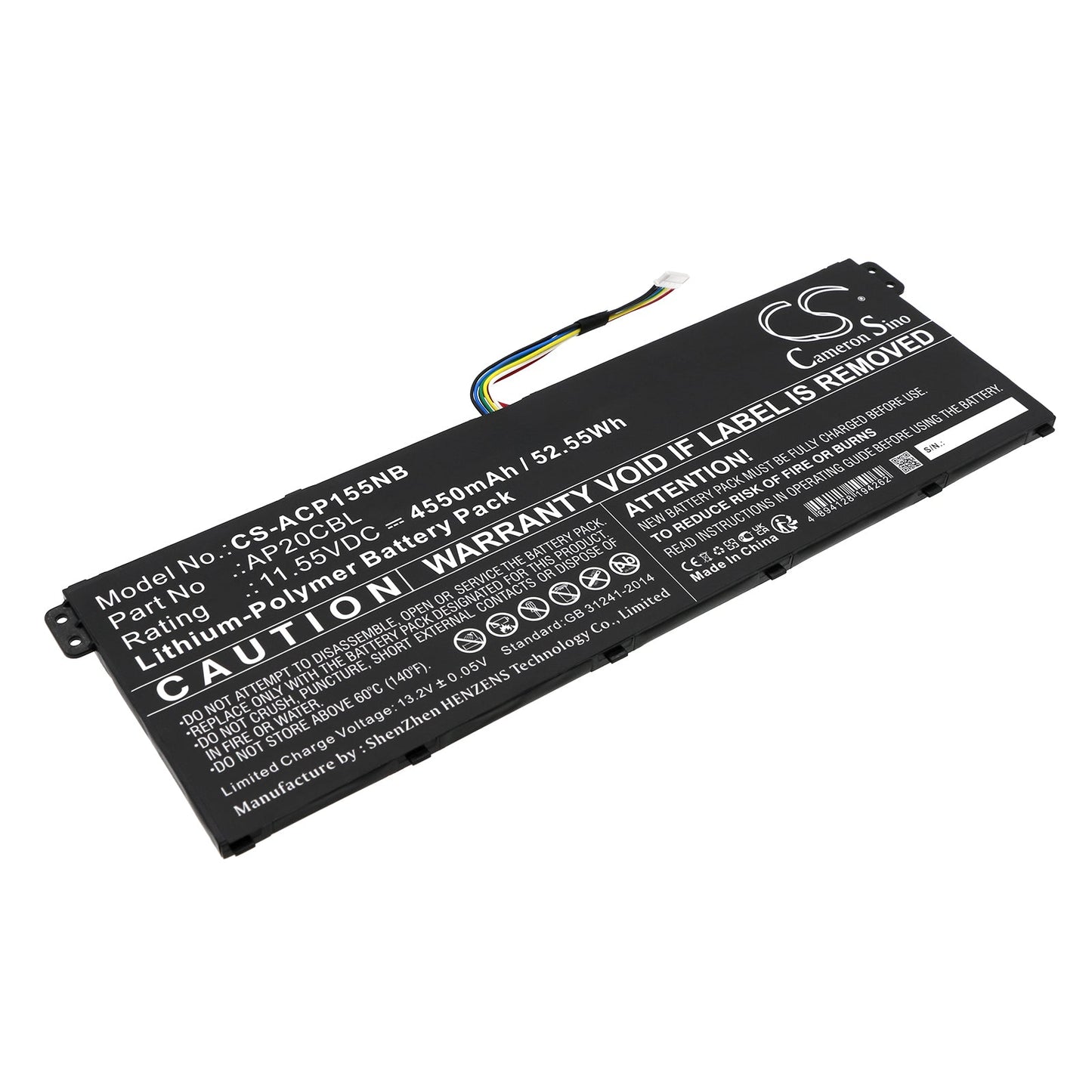 Replacement Battery for Acer  Aspie Vero AV15-51-31UK – Notebook, Laptop – 4550mAh / 52.55Wh / 11.55V