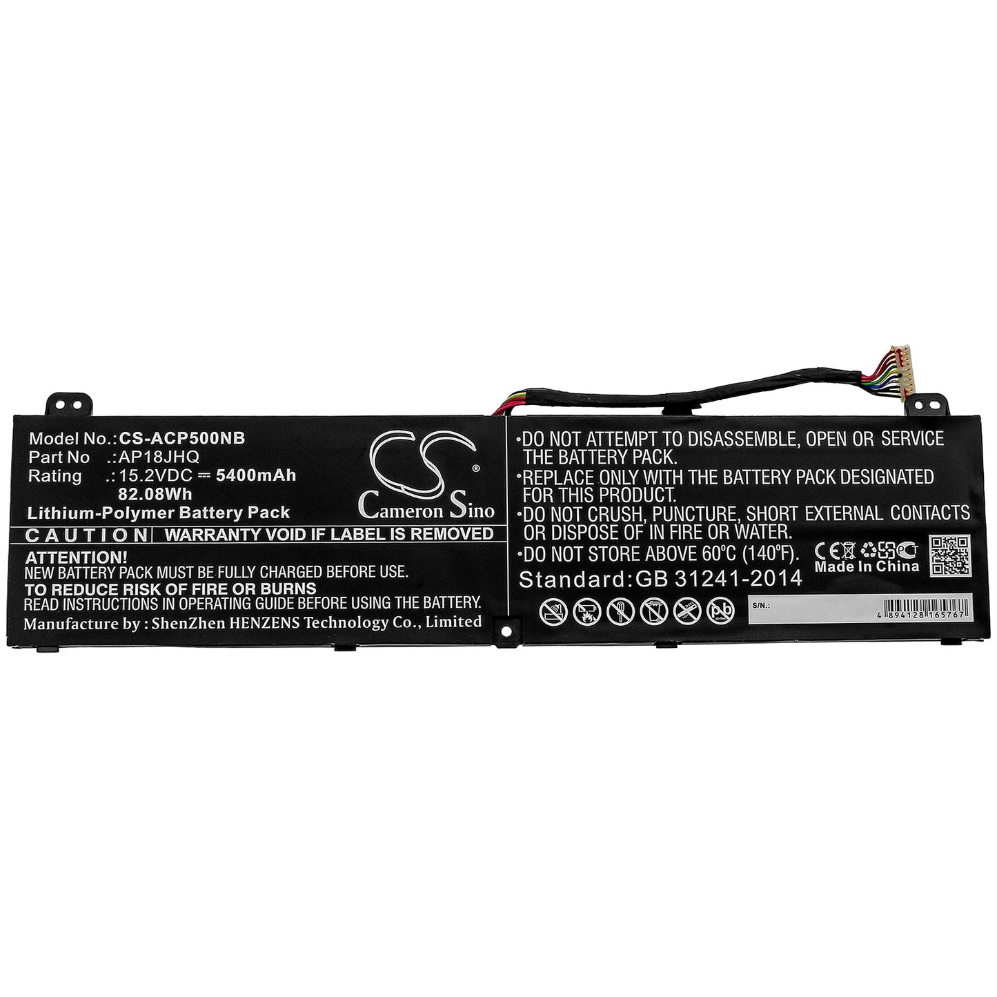 Replacement Battery for Acer  ConceptD 7 CN715-71 – Notebook, Laptop – 5400mAh / 82.08Wh / 15.2V