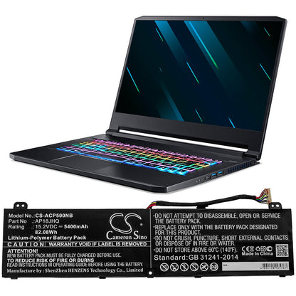 Replacement Battery for Acer  ConceptD 7 CN715-71 – Notebook, Laptop – 5400mAh / 82.08Wh / 15.2V