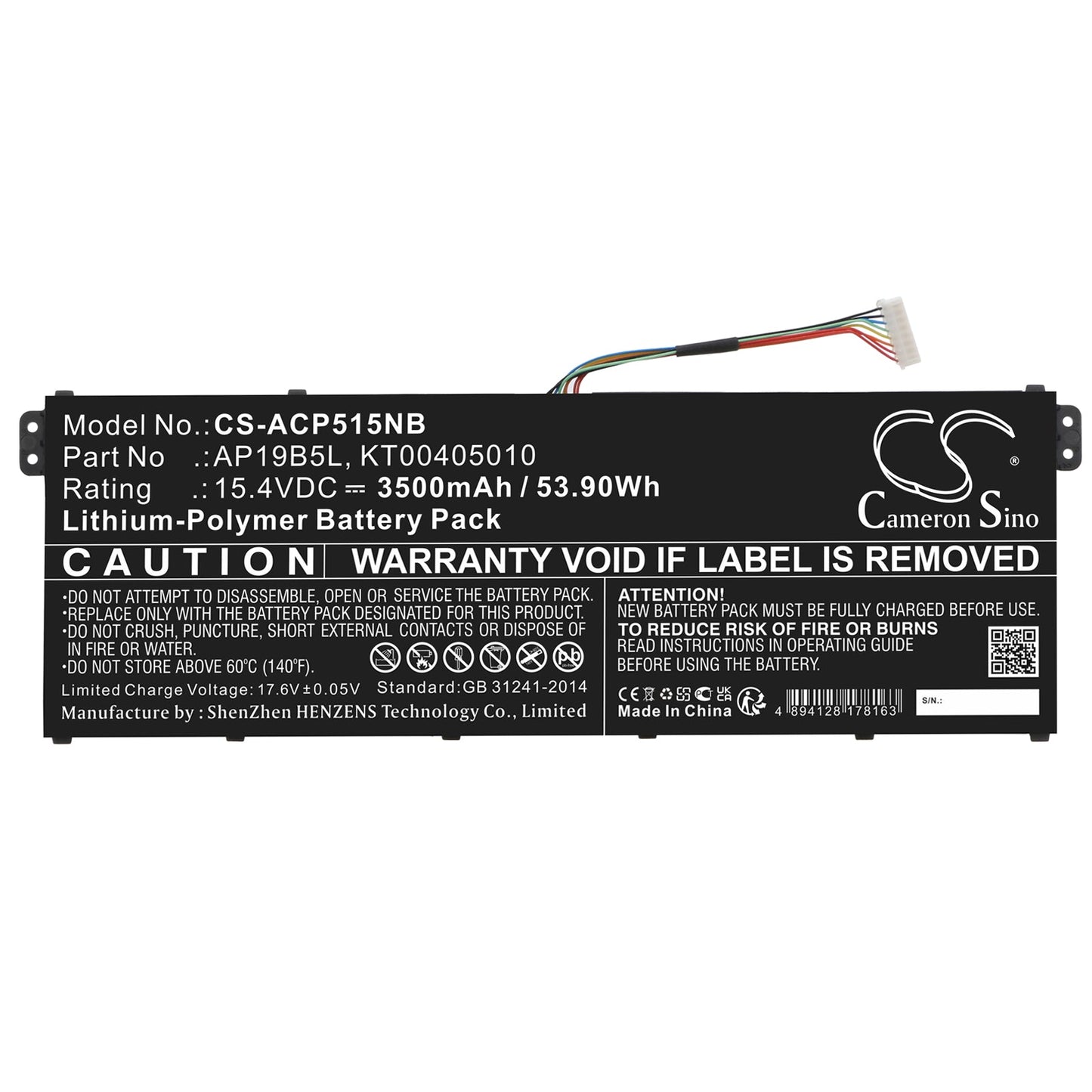 Replacement Battery for Acer  A515-43-R19L – Notebook, Laptop – 3500mAh / 53.90Wh / 15.4V