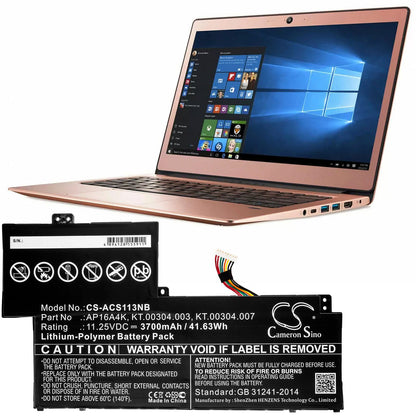 Replacement Battery for Acer  Aspire One Cloudbook 11 AO1-13 – Notebook, Laptop – 3700mAh / 41.63Wh / 11.25V