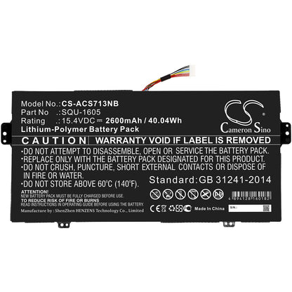 Replacement Battery for Acer  SF713-51 – Notebook, Laptop – 2600mAh / 40.04Wh / 15.4V