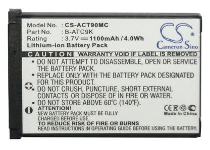 Replacement Battery for Oregon Scientific  ATC9k – Camera – 1100mAh / 4.07Wh / 3.7V