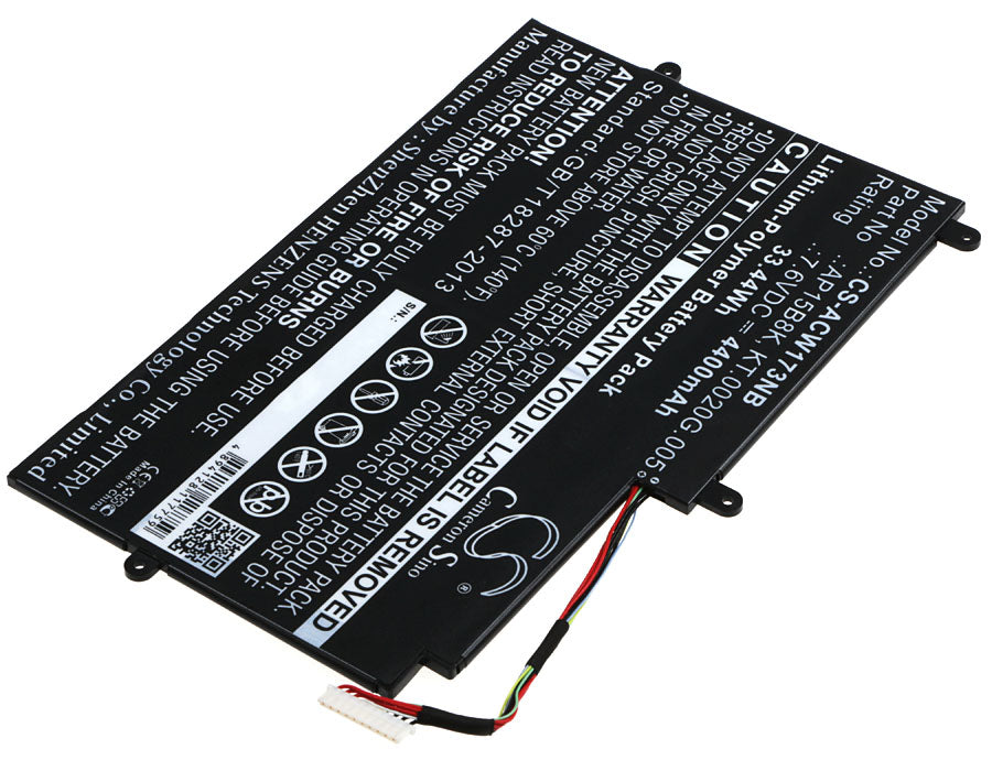 Replacement Battery for Acer  Aspire Switch 11 SW5-173 – Notebook, Laptop – 4400mAh / 33.44Wh / 7.6V