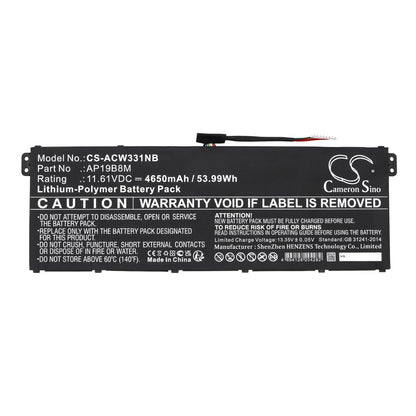 Replacement Battery for Acer  Aspire Vero AV15-52 – Notebook, Laptop – 4650mAh / 53.99Wh / 11.61V