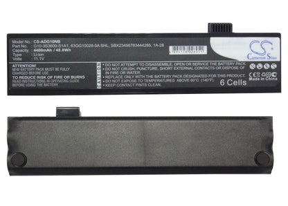 Replacement Battery for ECS  G10L – Notebook, Laptop – 4400mAh / 11.1V