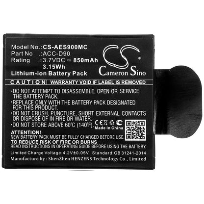 Replacement Battery for AEE  D90 – Camera – 850mAh / 3.15Wh / 3.7V