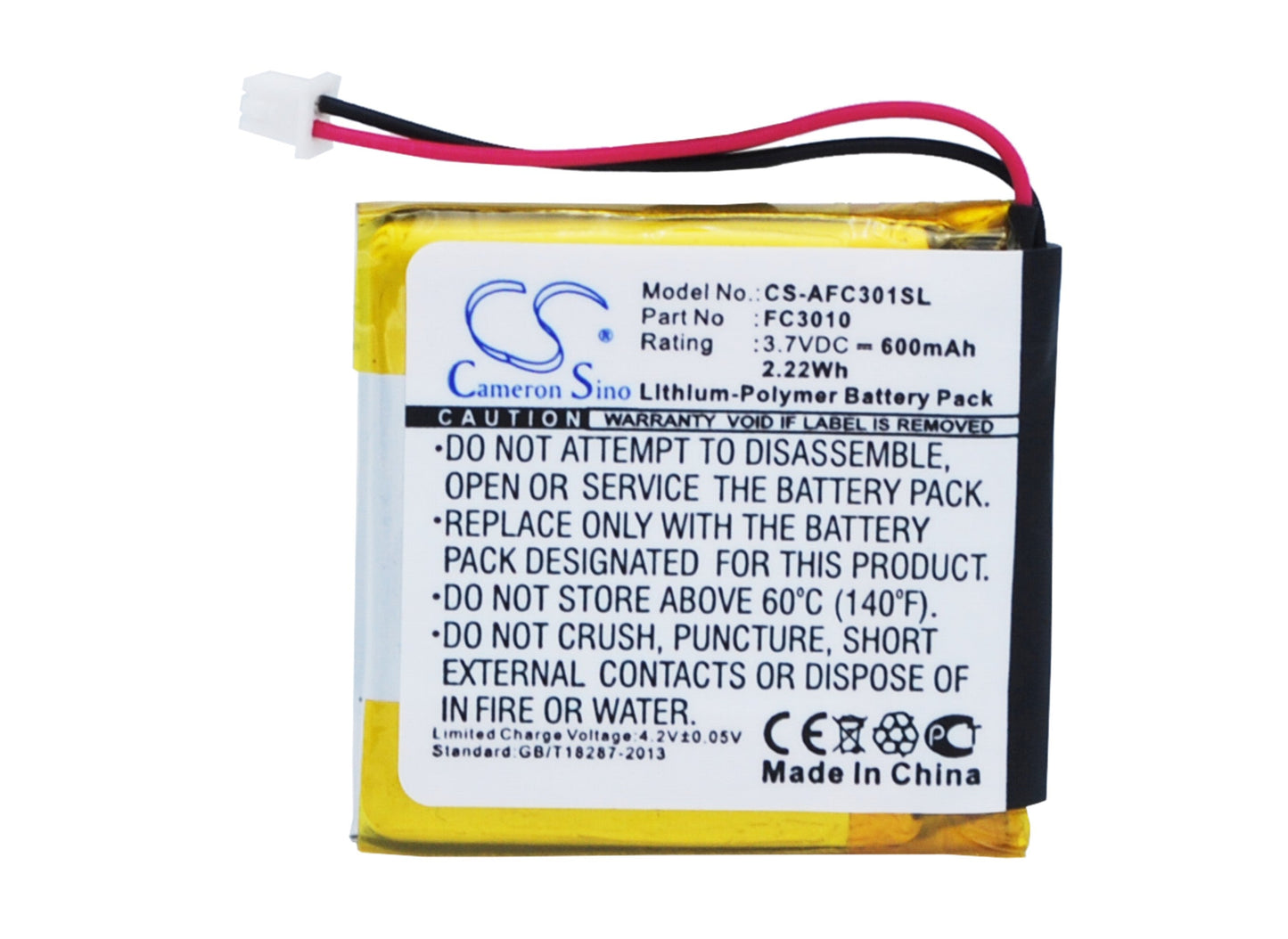 Replacement Battery for ACME  FC3010 – Camera – 600mAh / 2.22Wh / 3.7V