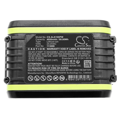 Replacement Battery for AL-KO 34.8 Li lawn mover CSA 2020 (113538), Easy Flex 34.8 Li Lawnmower, – 4950mAh / 99.00Wh