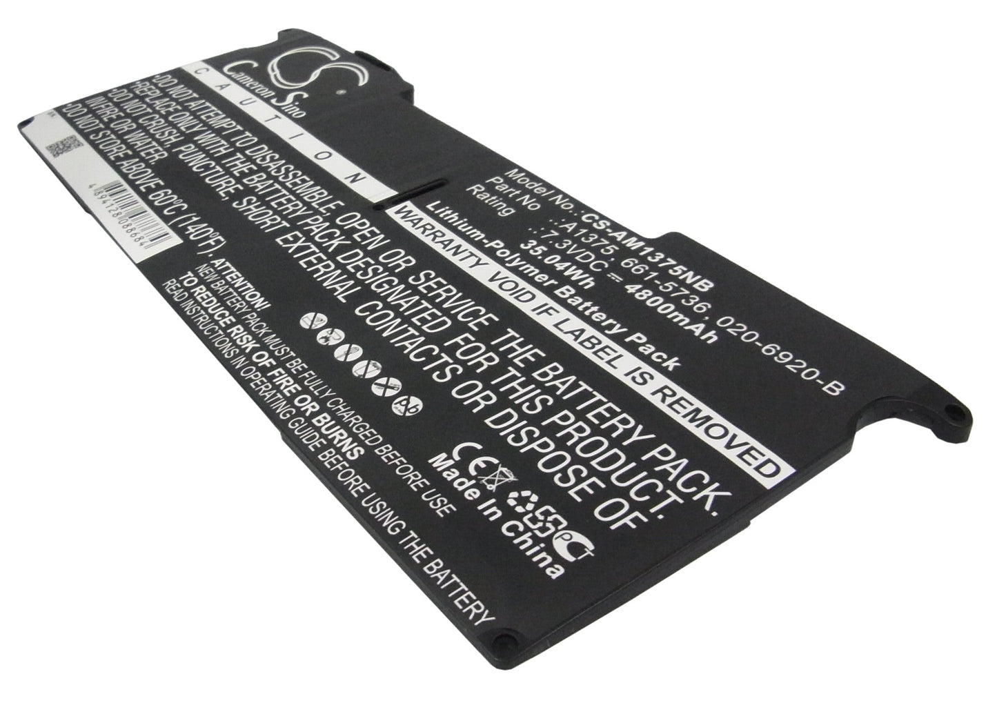 Replacement Battery for Apple  MacBook Air 11" A1370 2010 – Notebook, Laptop – 4800mAh / 35.04Wh / 7.3V