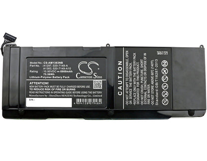 Replacement Battery for Apple  MacBook Pro 17 – Notebook, Laptop – 6900mAh / 75.56Wh / 10.95V