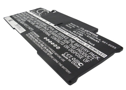 Replacement Battery for Apple  A1466 – Notebook, Laptop – 6700mAh / 48.91Wh / 7.3V