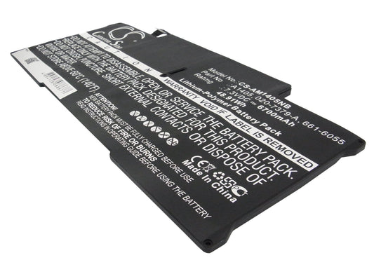 Replacement Battery for Apple  A1466 – Notebook, Laptop – 6700mAh / 48.91Wh / 7.3V