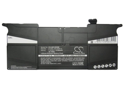 Replacement Battery for Apple  MacBook Air "Core i5" 1.3 11"  – Notebook, Laptop – 5100mAh / 38.76Wh / 7.6V