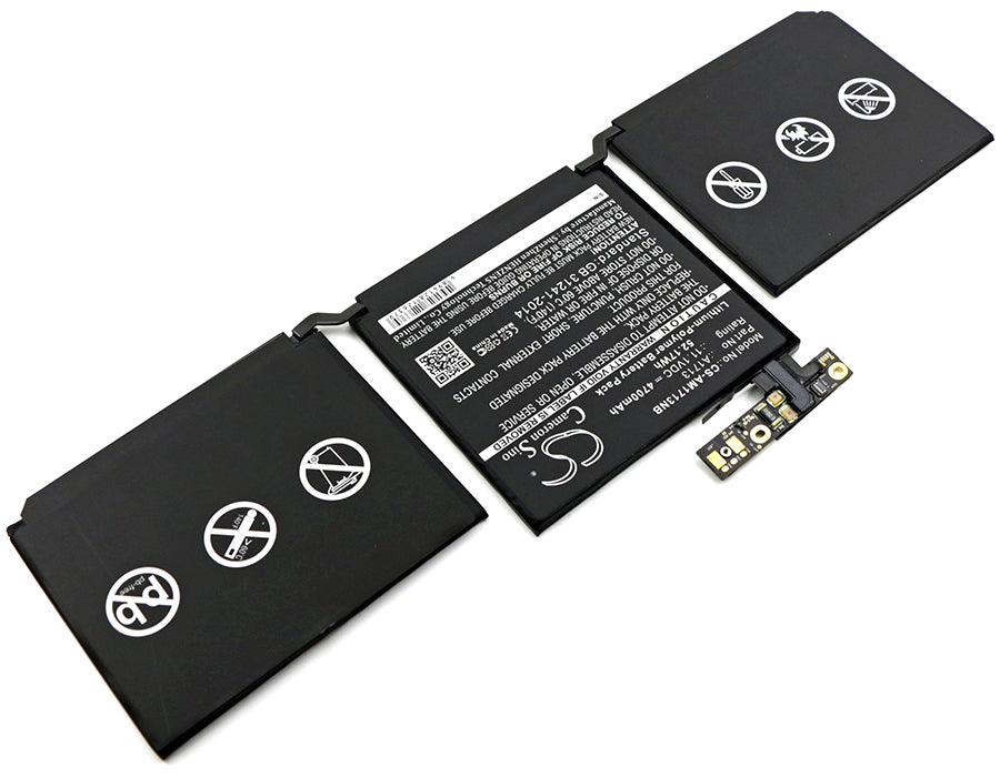Replacement Battery for Apple  A1708 – Notebook, Laptop – 4700mAh / 52.17Wh / 11.1V
