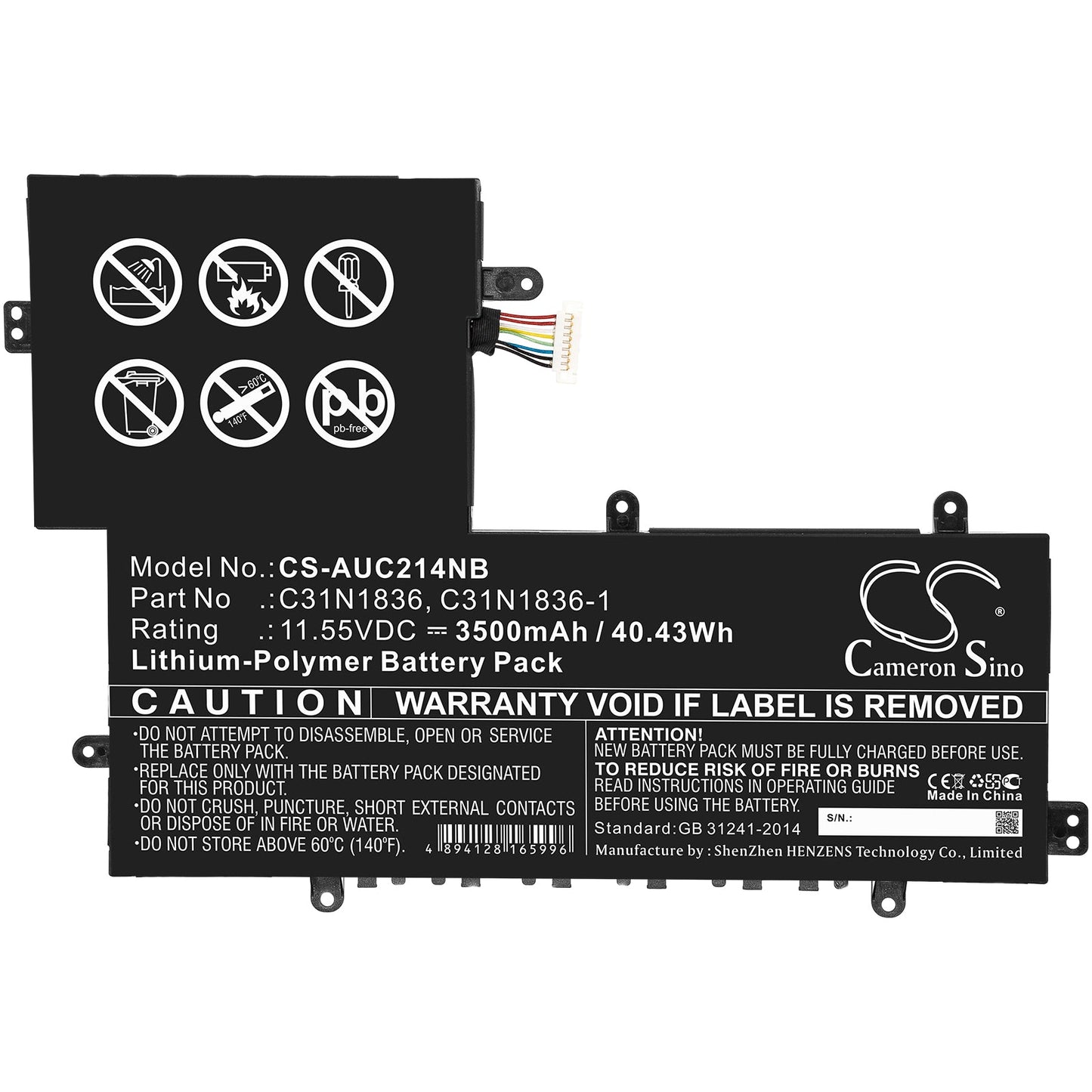 Replacement Battery for Asus  C204MA-1A – Notebook, Laptop – 3500mAh / 40.43Wh / 11.55V