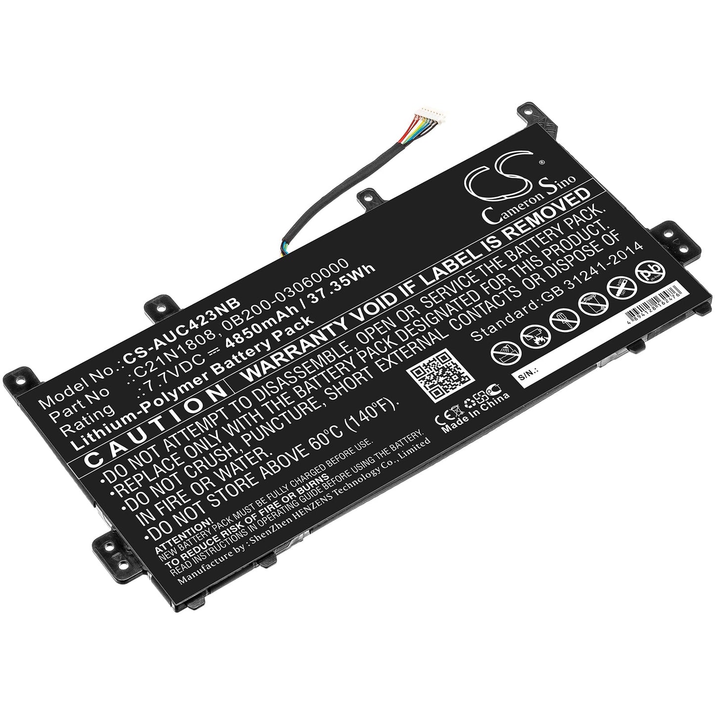 Replacement Battery for Asus  C423 – Notebook, Laptop – 4850mAh / 37.35Wh / 7.7V