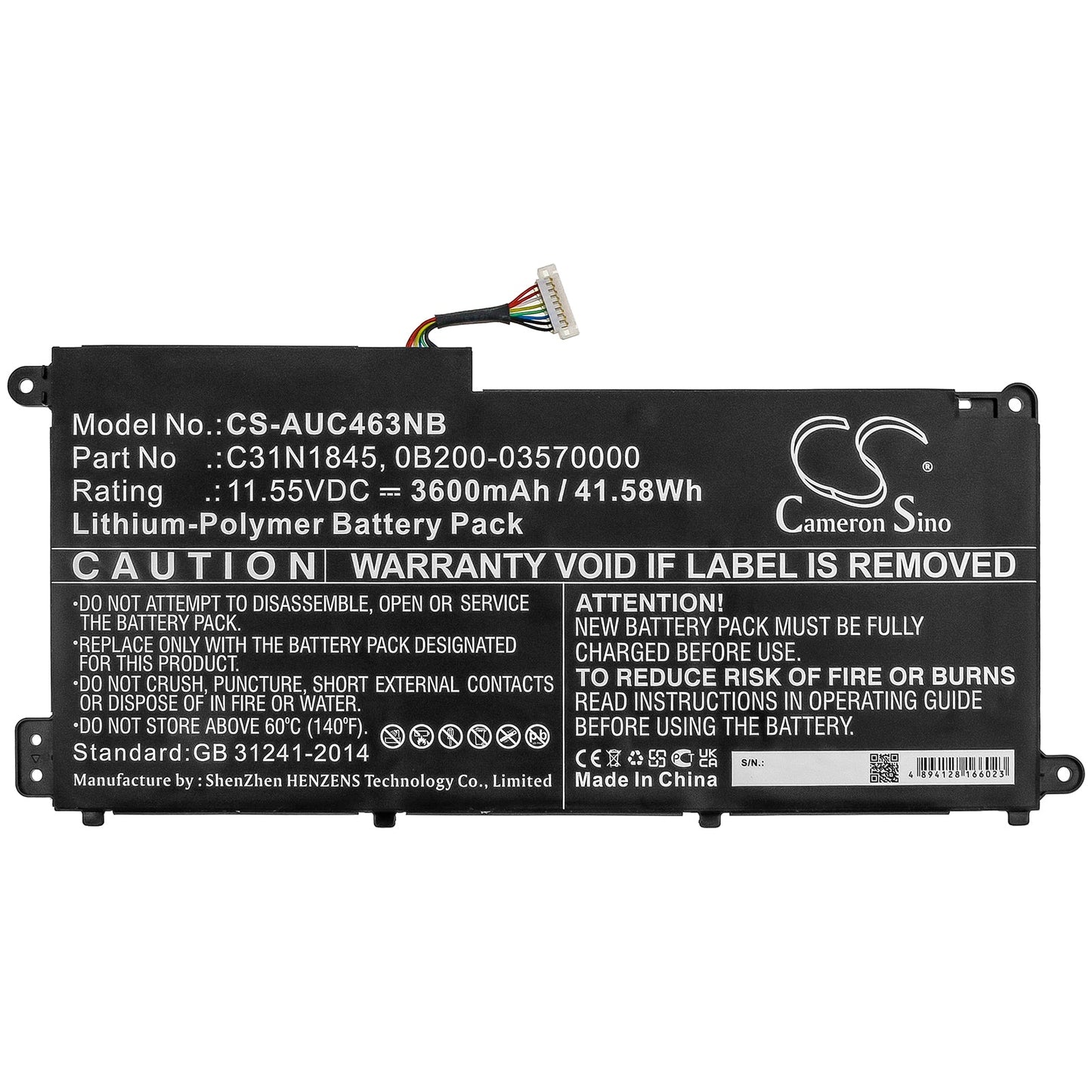 Replacement Battery for Asus  Chromebook C436FA – Notebook, Laptop – 3600mAh / 41.58Wh / 11.55V