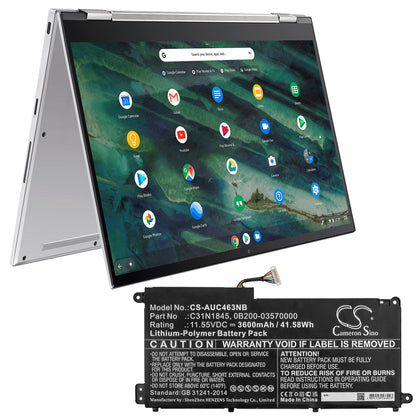Replacement Battery for Asus  Chromebook C436FA – Notebook, Laptop – 3600mAh / 41.58Wh / 11.55V