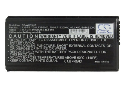 Replacement Battery for Asus  F5 – Notebook, Laptop – 4400mAh / 11.1V