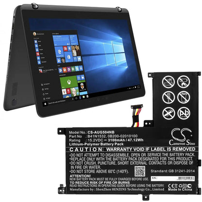 Replacement Battery for Asus  Q504U – Notebook, Laptop – 3100mAh / 47.12Wh / 15.2V