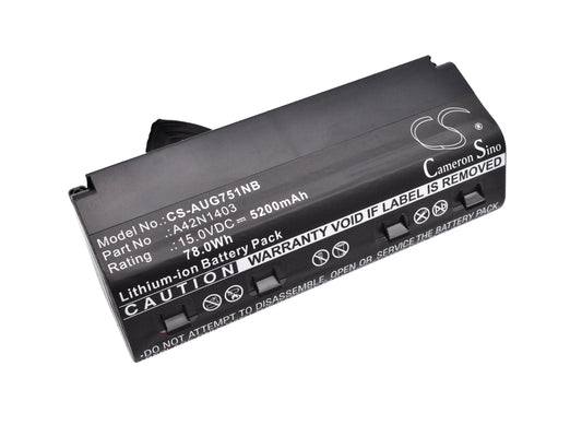 Replacement Battery for Asus  G751 – Notebook, Laptop – 5200mAh / 78.00Wh / 15.0V