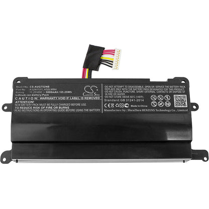 Replacement Battery for Asus  G752V – Notebook, Laptop – 5800mAh / 65.25Wh / 11.25V