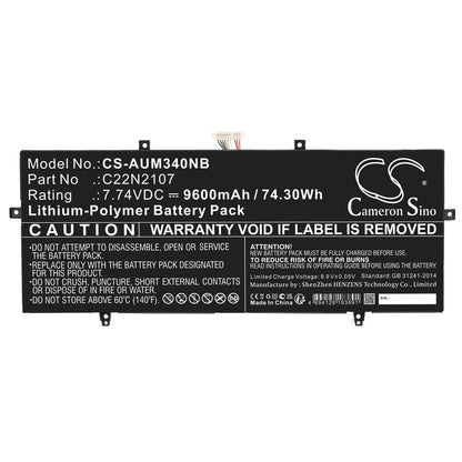 Replacement Battery for Asus  Zenbook 14 2022 UX4302ZA – Notebook, Laptop – 9600mAh / 74.30Wh / 7.74V