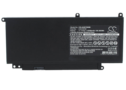 Replacement Battery for Asus  N750 – Notebook, Laptop – 6250mAh / 69.38Wh / 11.1V
