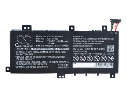 Replacement Battery for Asus  J550LA – Notebook, Laptop – 5000mAh / 38.00Wh / 7.6V