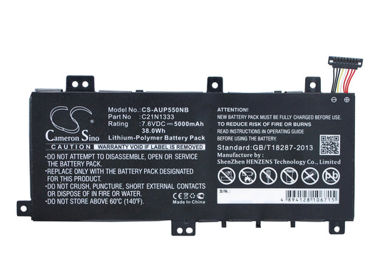 Replacement Battery for Asus  J550LA – Notebook, Laptop – 5000mAh / 38.00Wh / 7.6V
