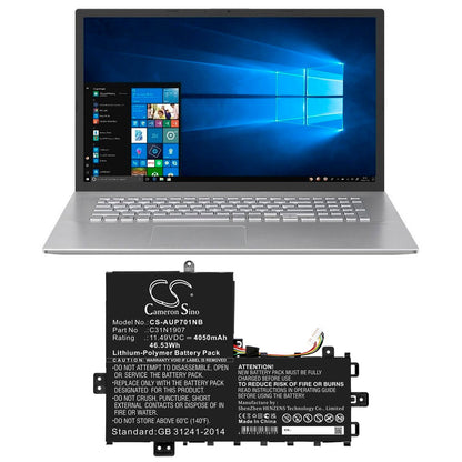 Replacement Battery for Asus  Business P1701DA – Notebook, Laptop – 4050mAh / 46.53Wh / 11.49V