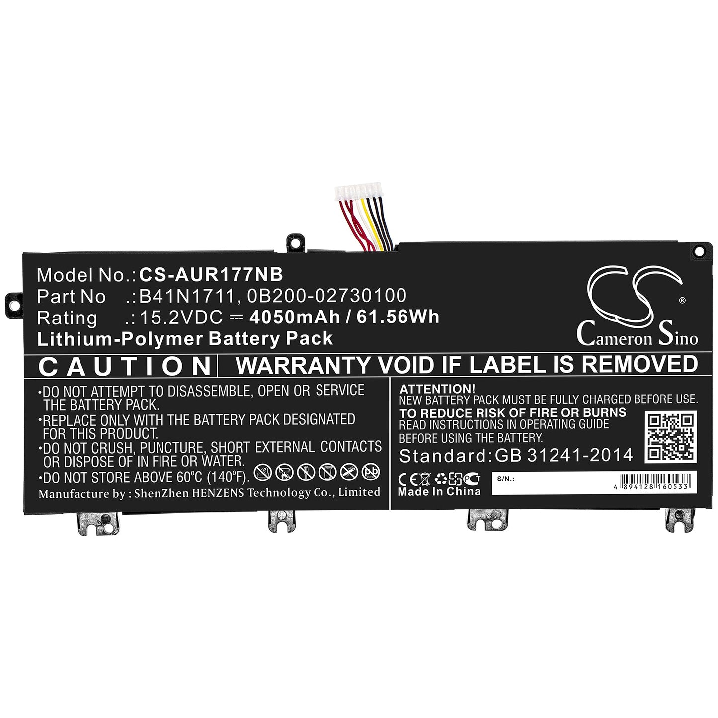Replacement Battery for Asus  FX503VD-0072C7300HQ – Notebook, Laptop – 4050mAh / 61.56Wh / 15.2V