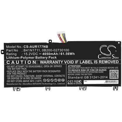 Replacement Battery for Asus  FX503VD-0072C7300HQ – Notebook, Laptop – 4050mAh / 61.56Wh / 15.2V