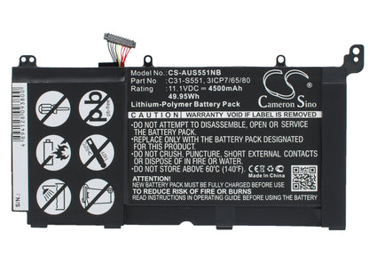 Replacement Battery for Asus  S551L – Notebook, Laptop – 4500mAh / 49.95Wh / 11.1V