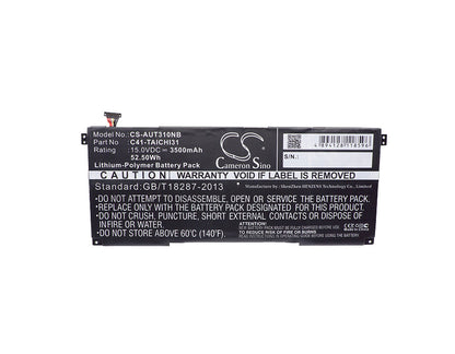 Replacement Battery for Asus  Taichi 31 – Notebook, Laptop – 3500mAh / 52.50Wh / 15.0V